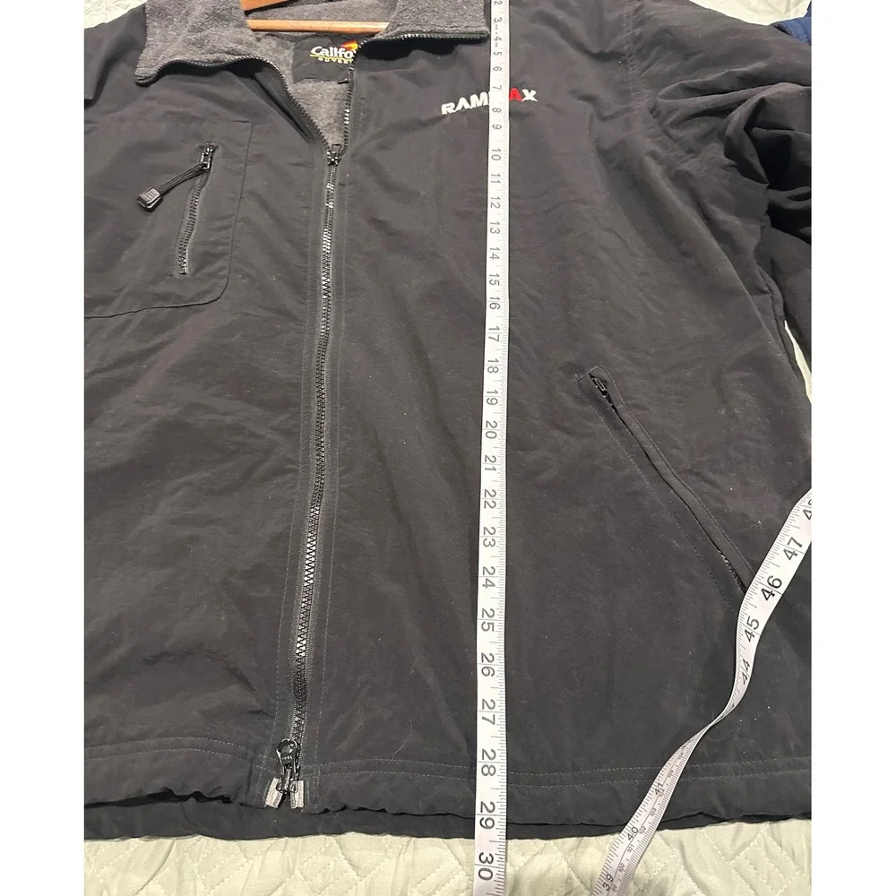 California Outerwear Mens XL Black Nylon Fleece Lined Rammax Jacket Full Zip